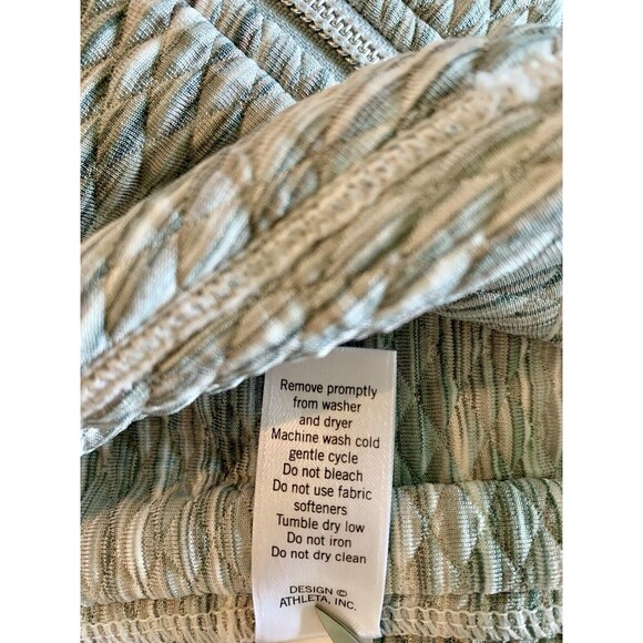 Athleta Snowscape Gray White 1/4 Zip Pullover Quilted Reflective Jacket Large - Picture 8 of 9